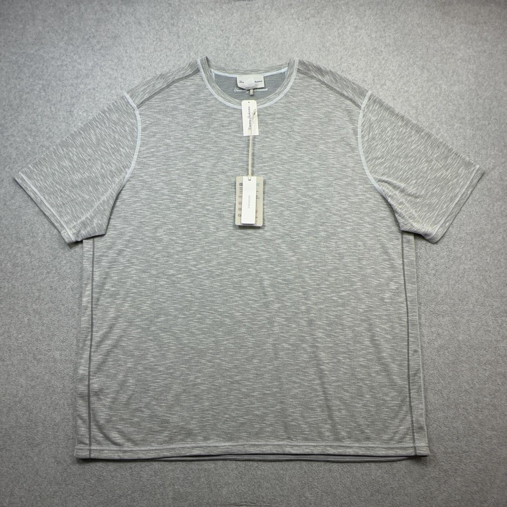 Tommy Bahama Flip Tide Tee Shirt Men XXL Gray Reversible Island Zone Performance